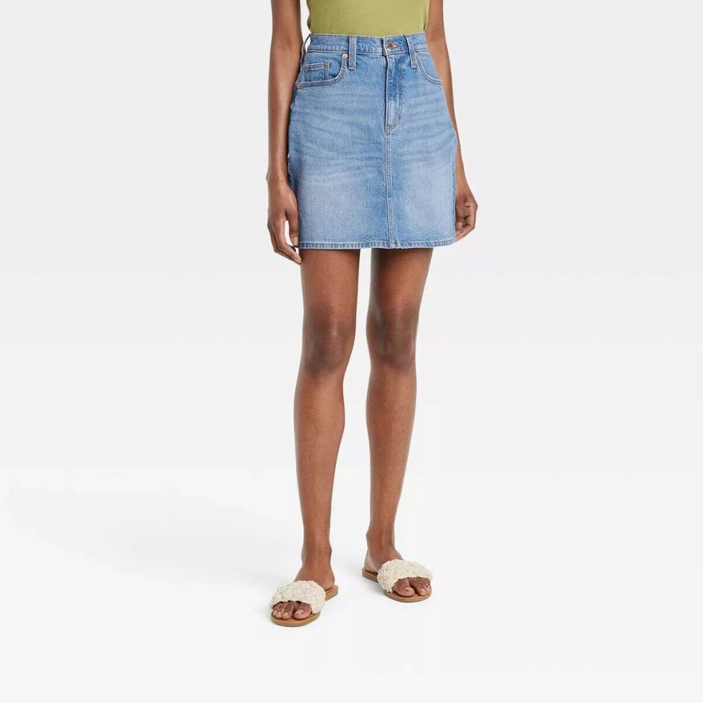 Women's High-Rise Denim Mini Skirt - Universal Thread Medium Wash 6